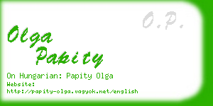 olga papity business card